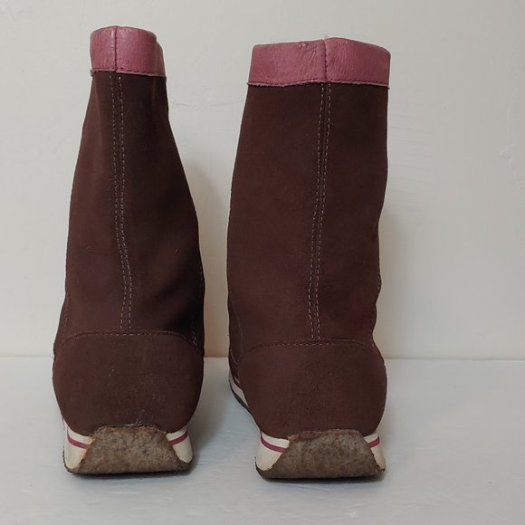 Vans "Savanna" Leather Suede Pink Trim Boots - Picture 3 of 8